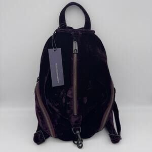 Rebecca Minkoff Julian Backpack Velvet Dark Purple Womens Bag Purse Handbag NEW